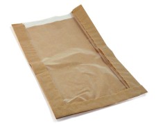 Papierfaltenbeutel fr Gebck 18 + 6 x 32 cm, mit Fenster 13cm, 1000 Stk.