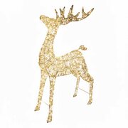 Rentier aus Metall/PET gold, mit LED, warmwei, 80cm