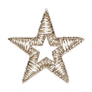 Stern, aus Metall/PET gold, mit LED, warmwei, 60cm