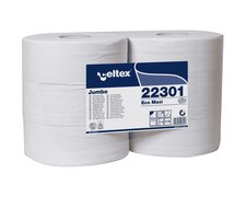 Celtex Jumbo Toilettenpapier 2-lagig 18�9,2cm 1670 Abrisse wei�, 6 Rollen je 300m