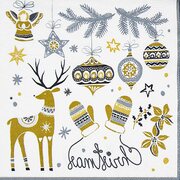 Weihnachtsservietten 3-lagig 33 x 33 cm Weihnachtsdeko, 20 Stk.