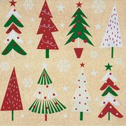 Weihnachtsservietten 3-lagig 33 x 33 cm bunte Weihnachtsbume, 20 Stk.