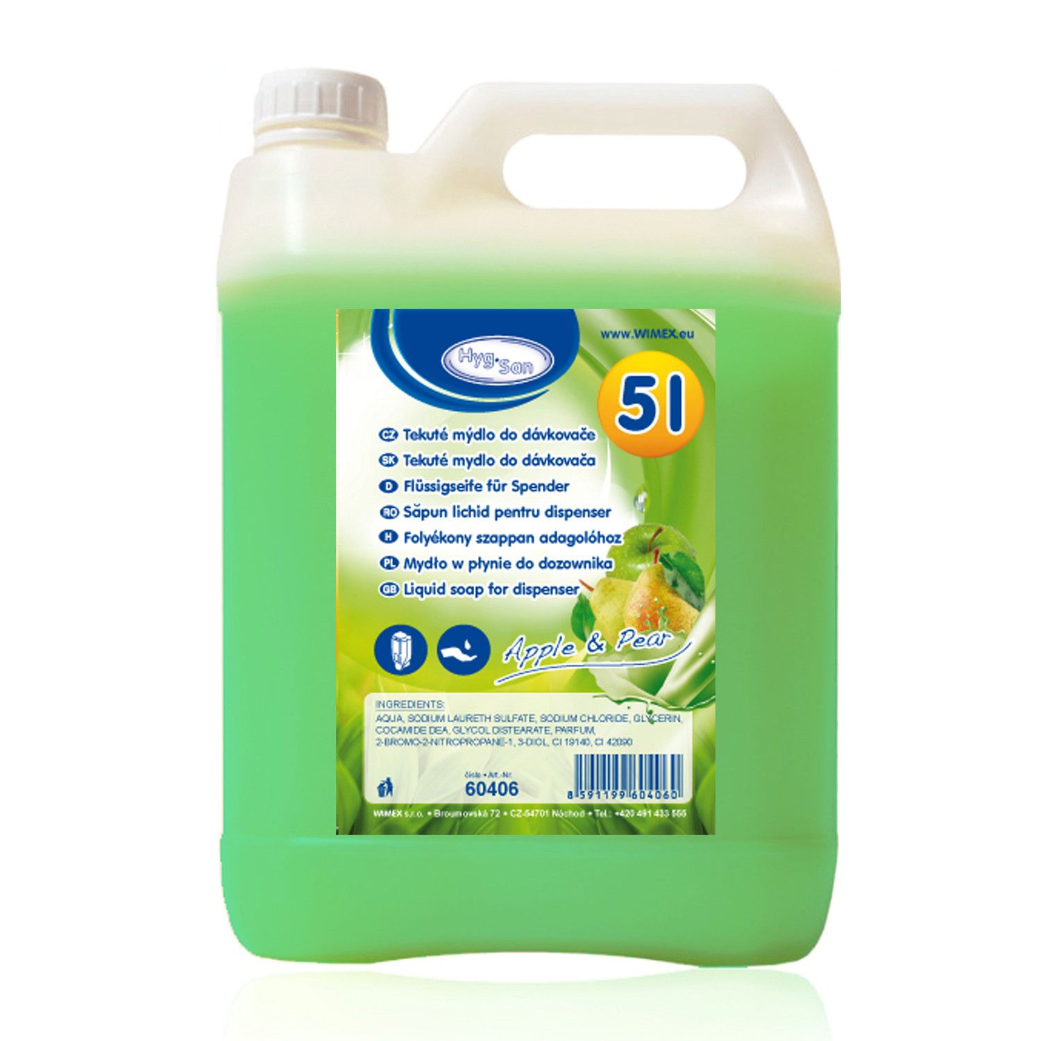 HYGSOFT Flüssigseife für Spender Apfel & Birne, 5 Liter