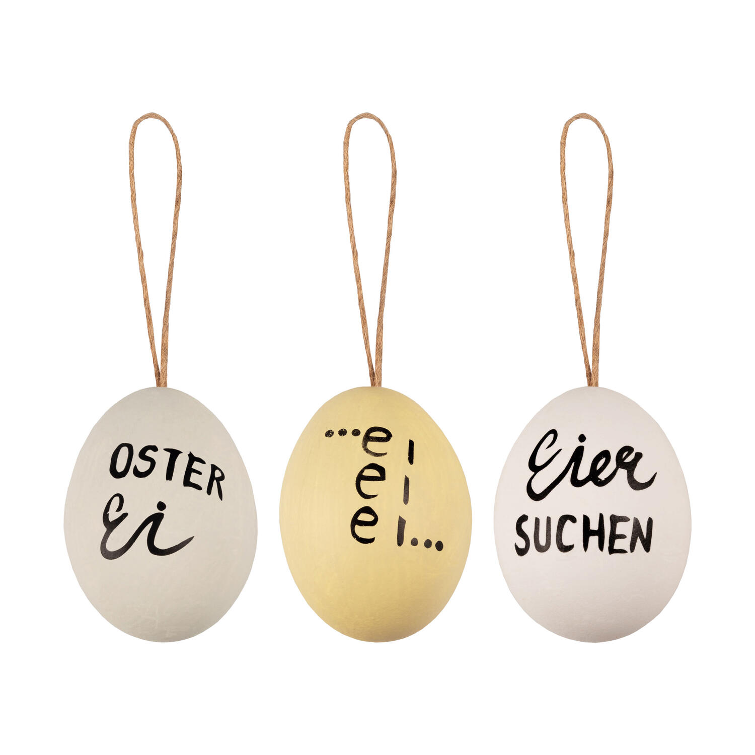 Ostereier Naturecht Statement Osterdeko wei�/creme/mint 6 cm, 6 Stk.