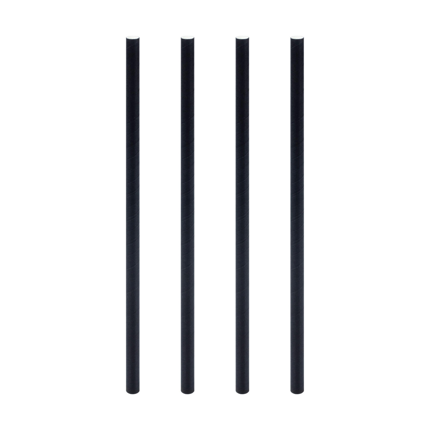 Trinkhalme aus Papier dick, schwarz 8mm 21cm, 500 Stk.