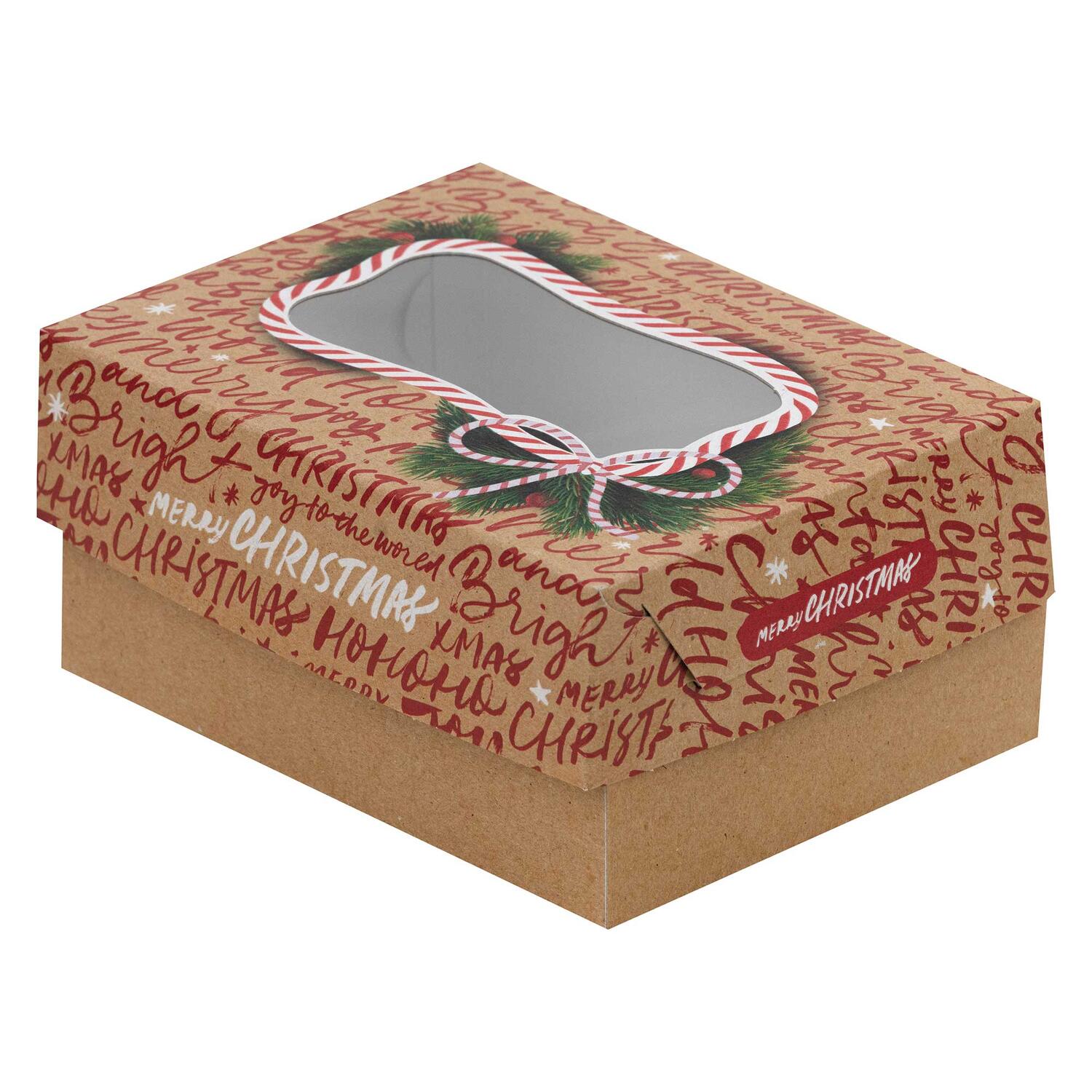 Keksbox Gebckkarton mit PET Beschichtung & Sichtfenster Weihnachten 170x126x78mm, 162 Stk.