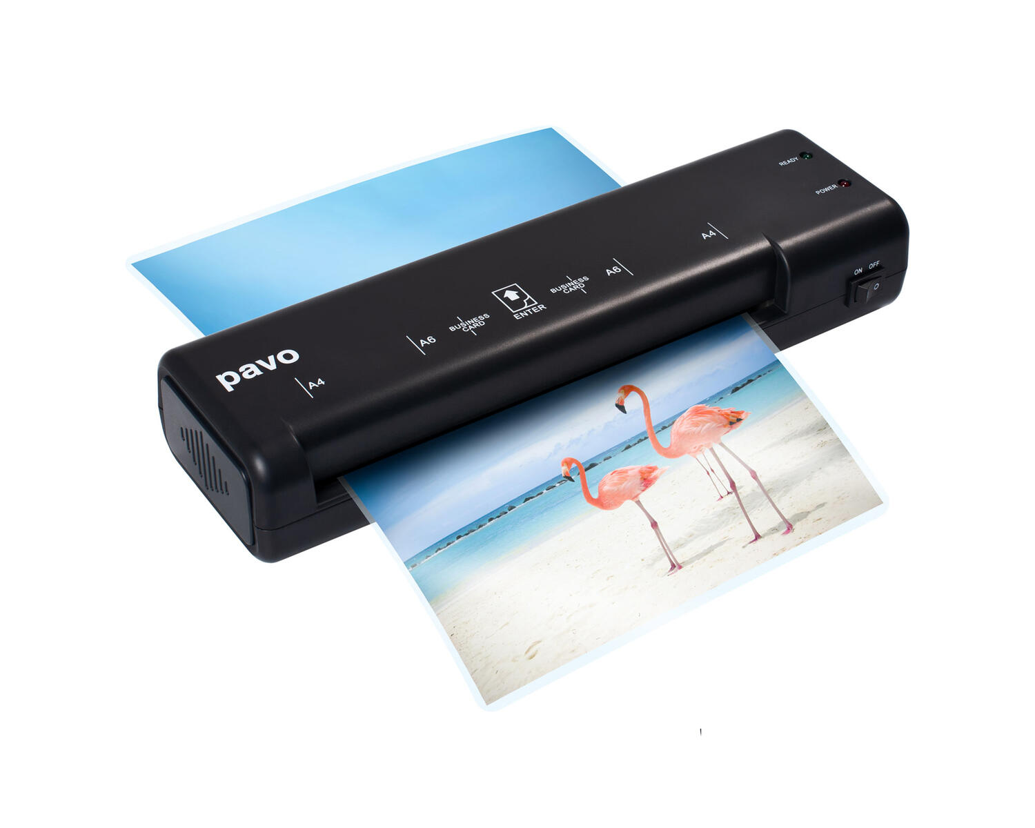 PAVO Laminiergert A4 Florida in Schwarz fr 80-100 mic inklusive 5 Laminierfolien