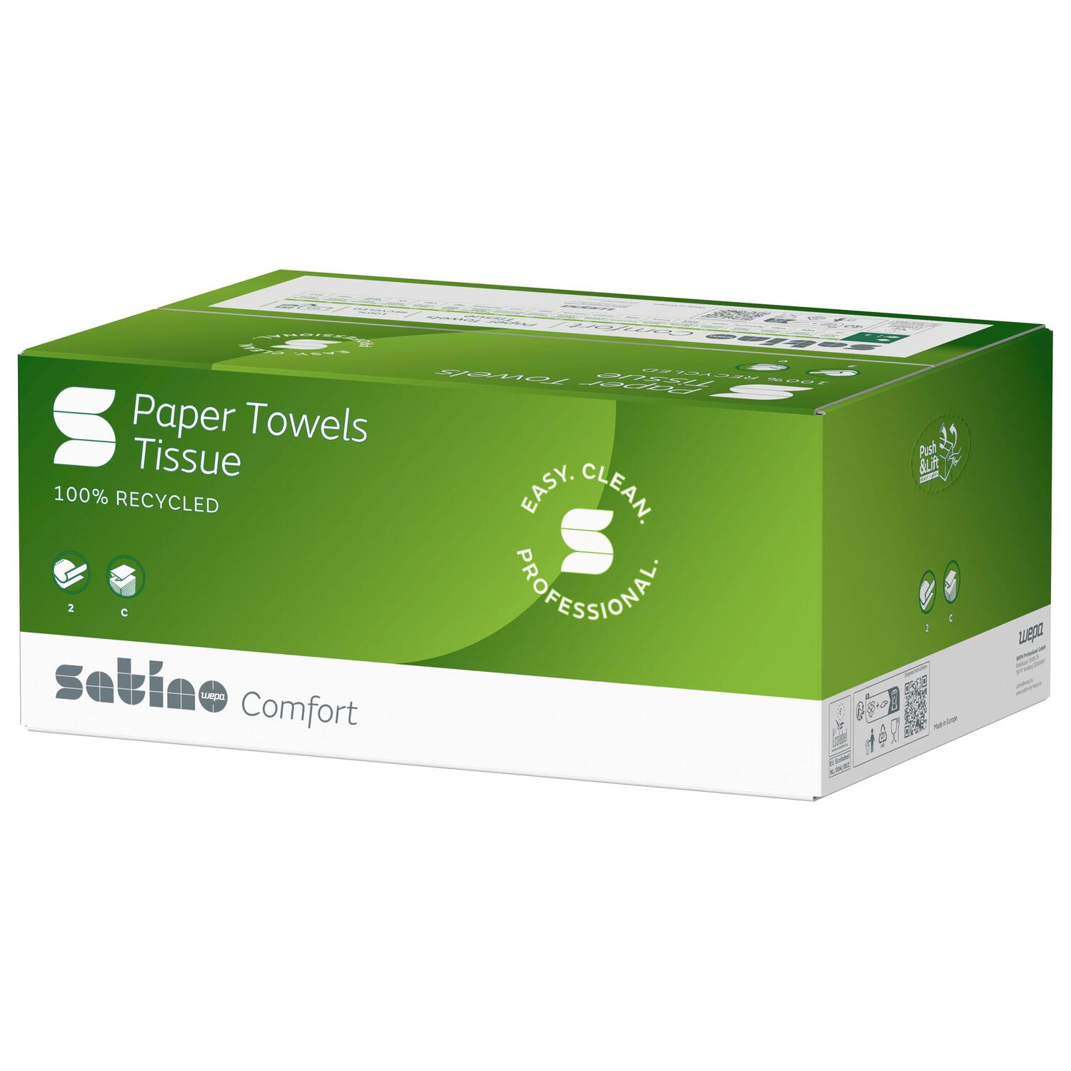 Satino Comfort Falthandtuch, System PT3, 24x41cm, 2-lagig 24 x 96 Stk = 2304 St�ck -C-Falz