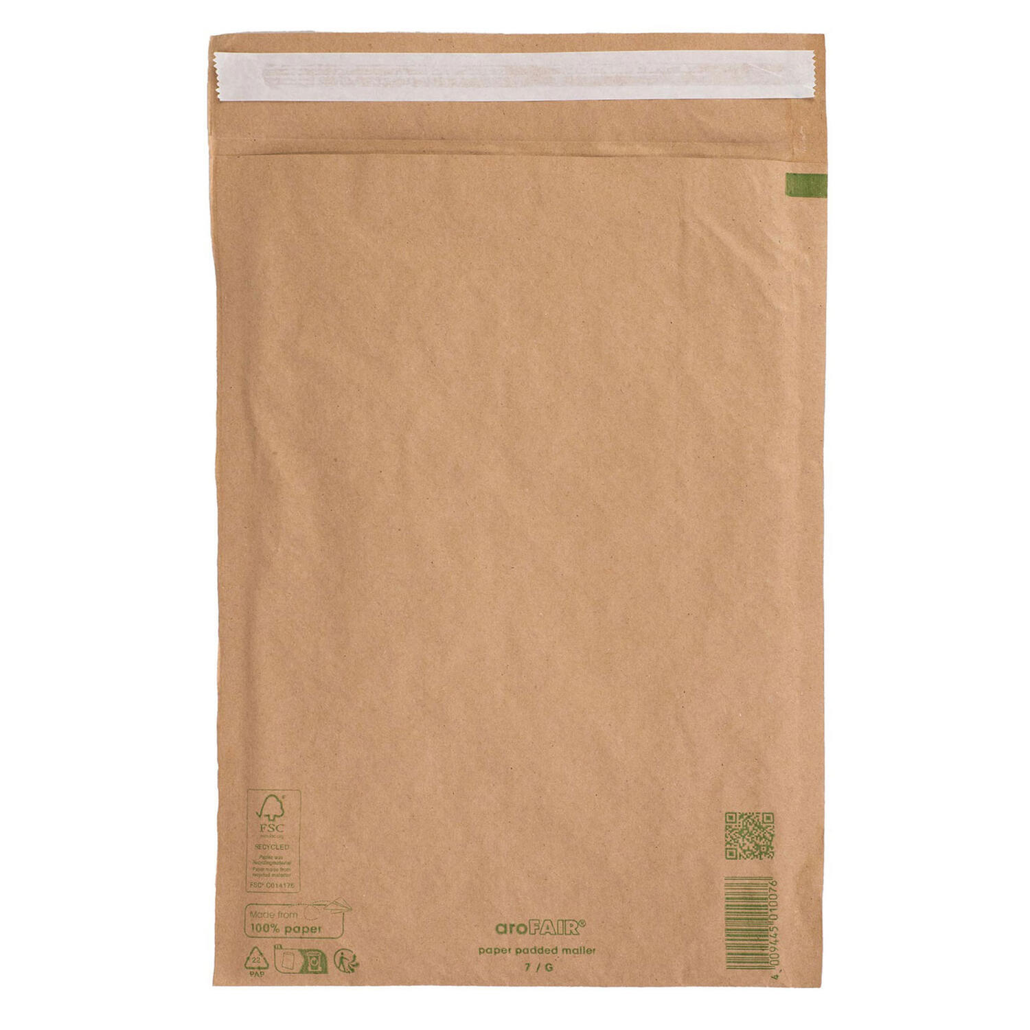 AROFAIR Papierpolstertaschen 250x350+50mm 100% Recycling, Ersatz f�r Luftpolstertaschen