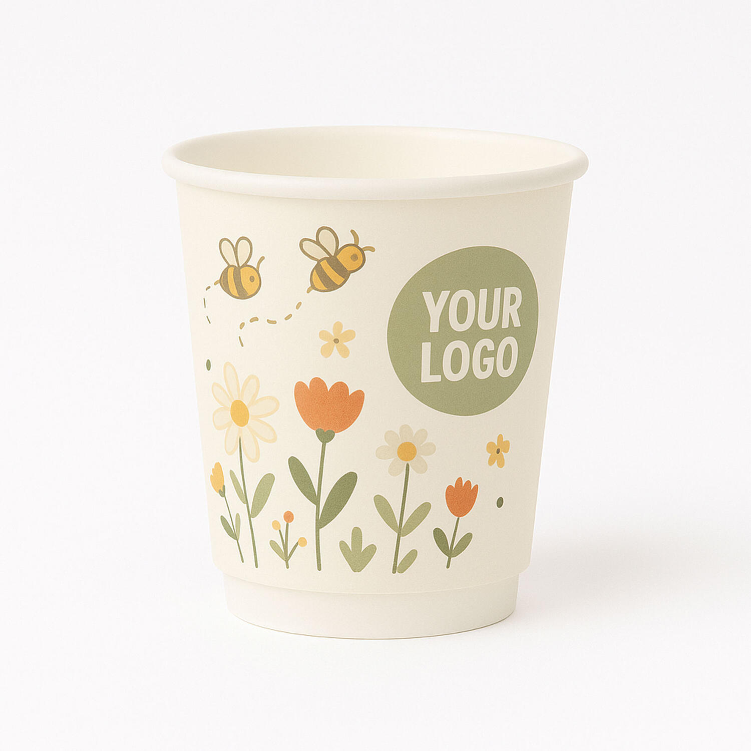 Personalisierbare Doppelwandbecher fr Hei- und Kaltgetrnkebecher wei 200 ml, 500 Stk.