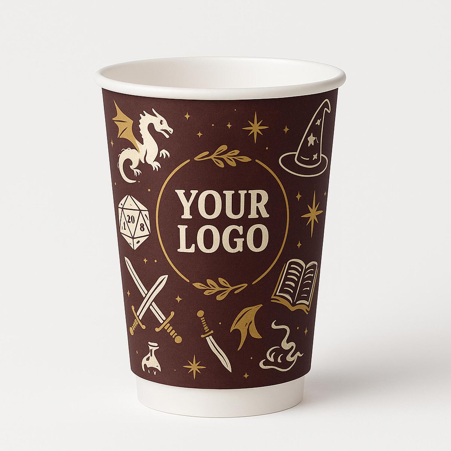 Personalisierbare Doppelwandbecher fr Hei- und Kaltgetrnkebecher wei 300 ml, 500 Stk.