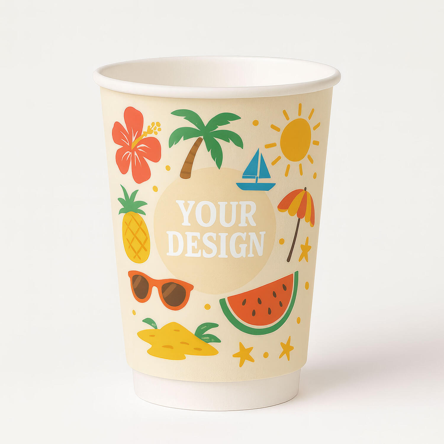 Personalisierbare Doppelwandbecher fr Hei- und Kaltgetrnkebecher wei 300 ml, 500 Stk.