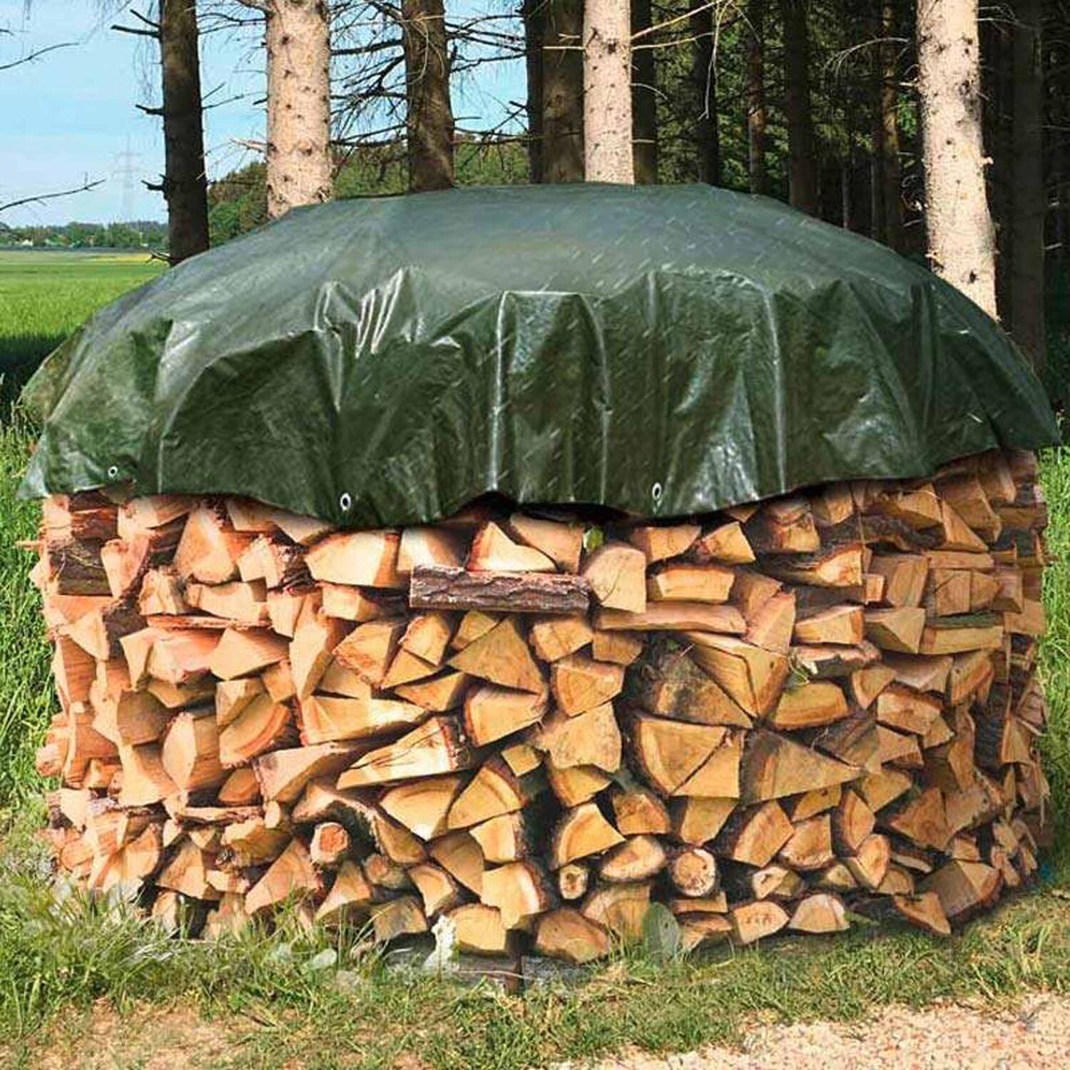 PolyTarp PE Abdeckplane Schutzplane 3m rund gr�n rei�fest wasserdicht 210g/m�