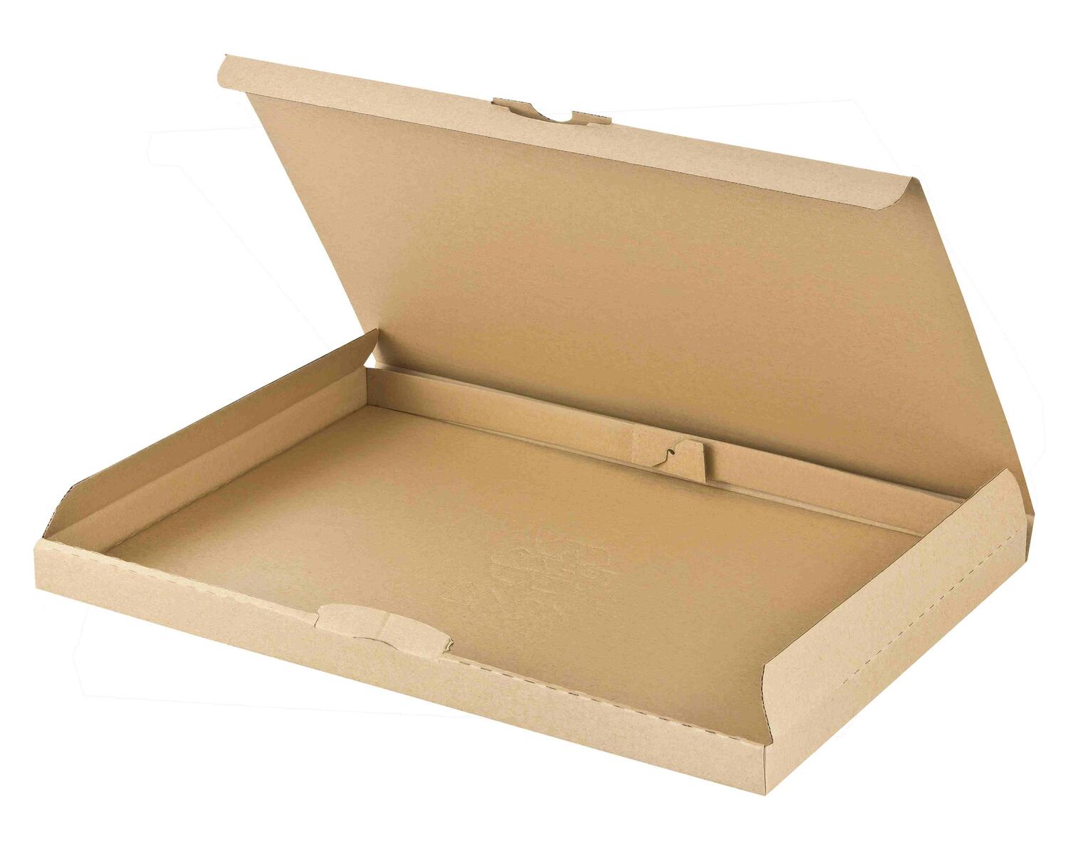 Versandkarton 340x250x20mm schnelle Aufrichtung mit Steckverschluss Großbrief Maxibrief  A4 B4 braun