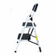 Trittleiter mit 2 Stufen aus Stahl bis 150kg belastbar weiß/schwarz